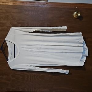 White long sleeve slip dress